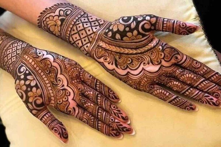 Short Mehndi Design for Front Hand